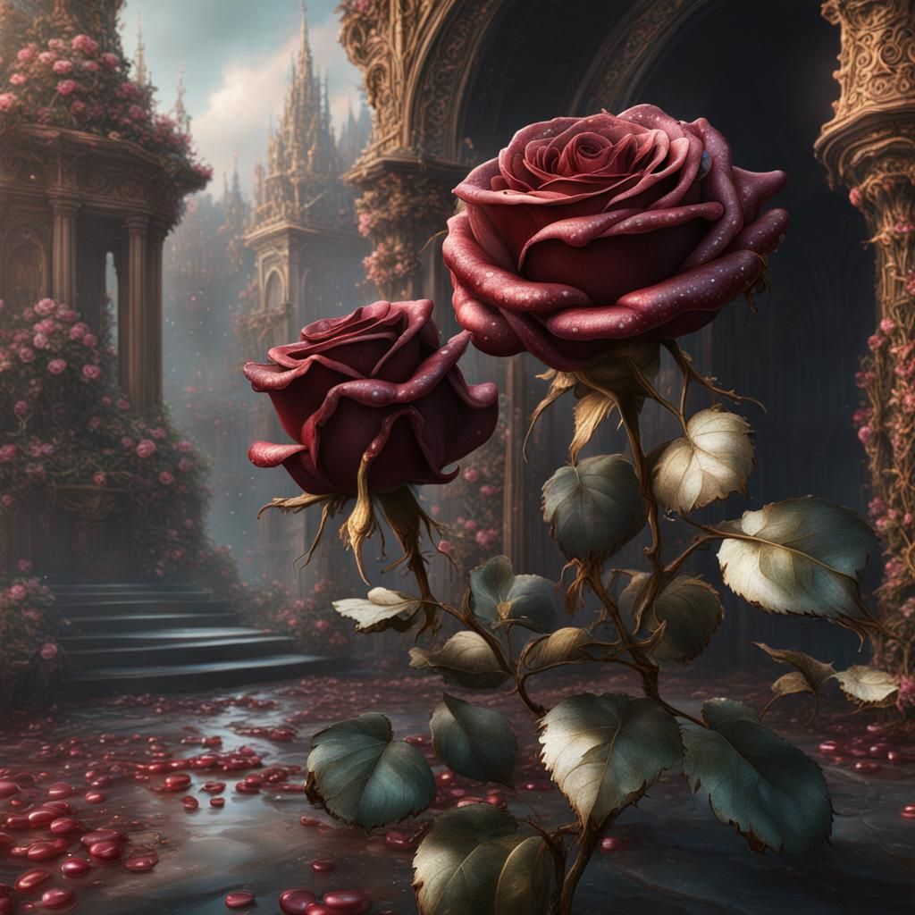 Rose and Pearls: Detailed Matte Painting