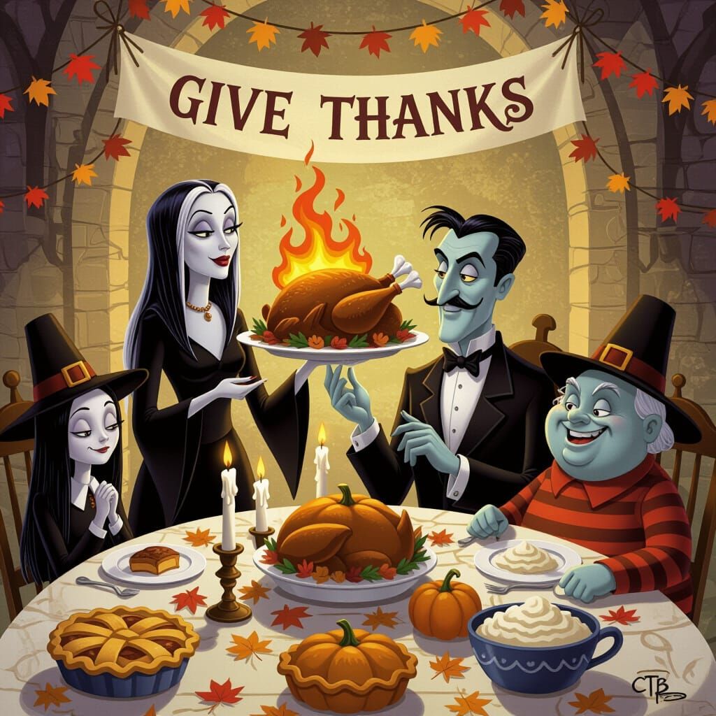 Gothic Addams Family Thanksgiving Feast