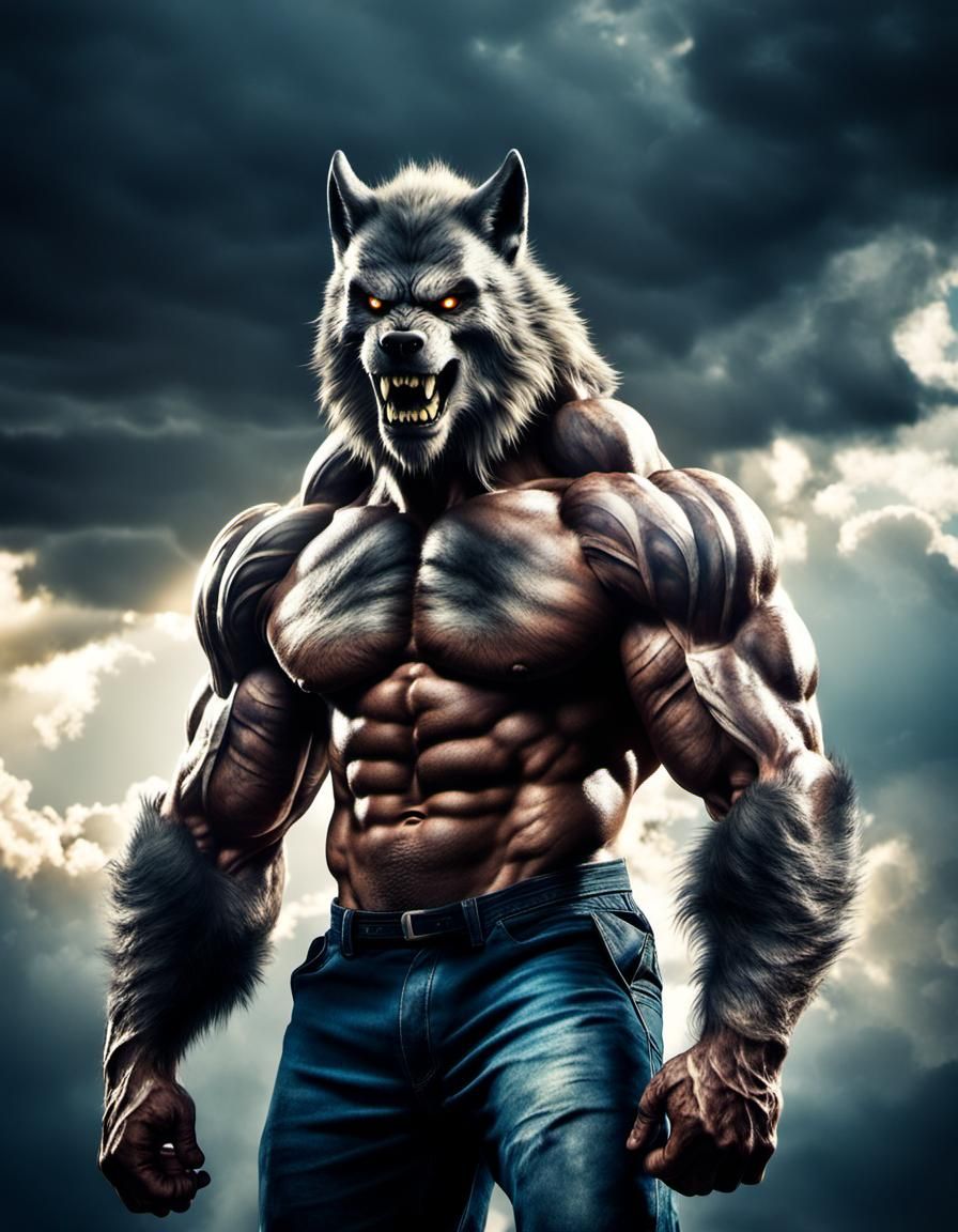 monster werewolf massive muscular muscle man