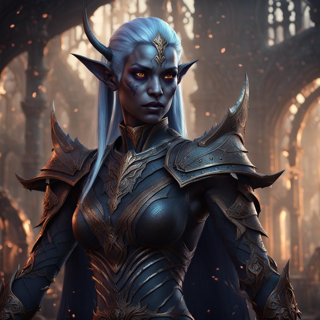 Detailed Dark Elf Fantasy Art