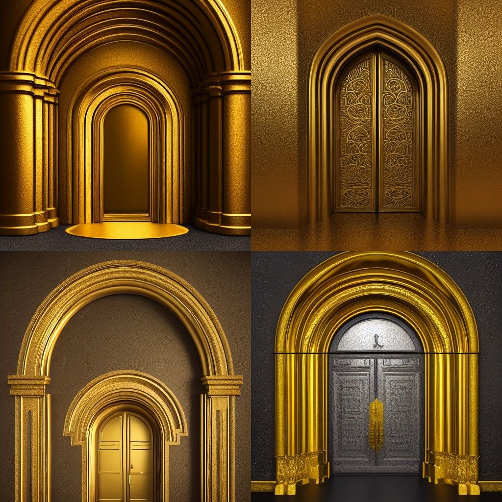Golden arched doorways