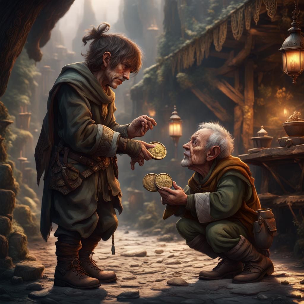 Halfling's Generosity: Detailed Matte Painting in 8K