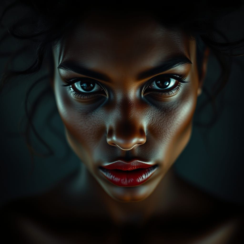 Gritty, Moody Portrait of a Woman in Harsh Lighting