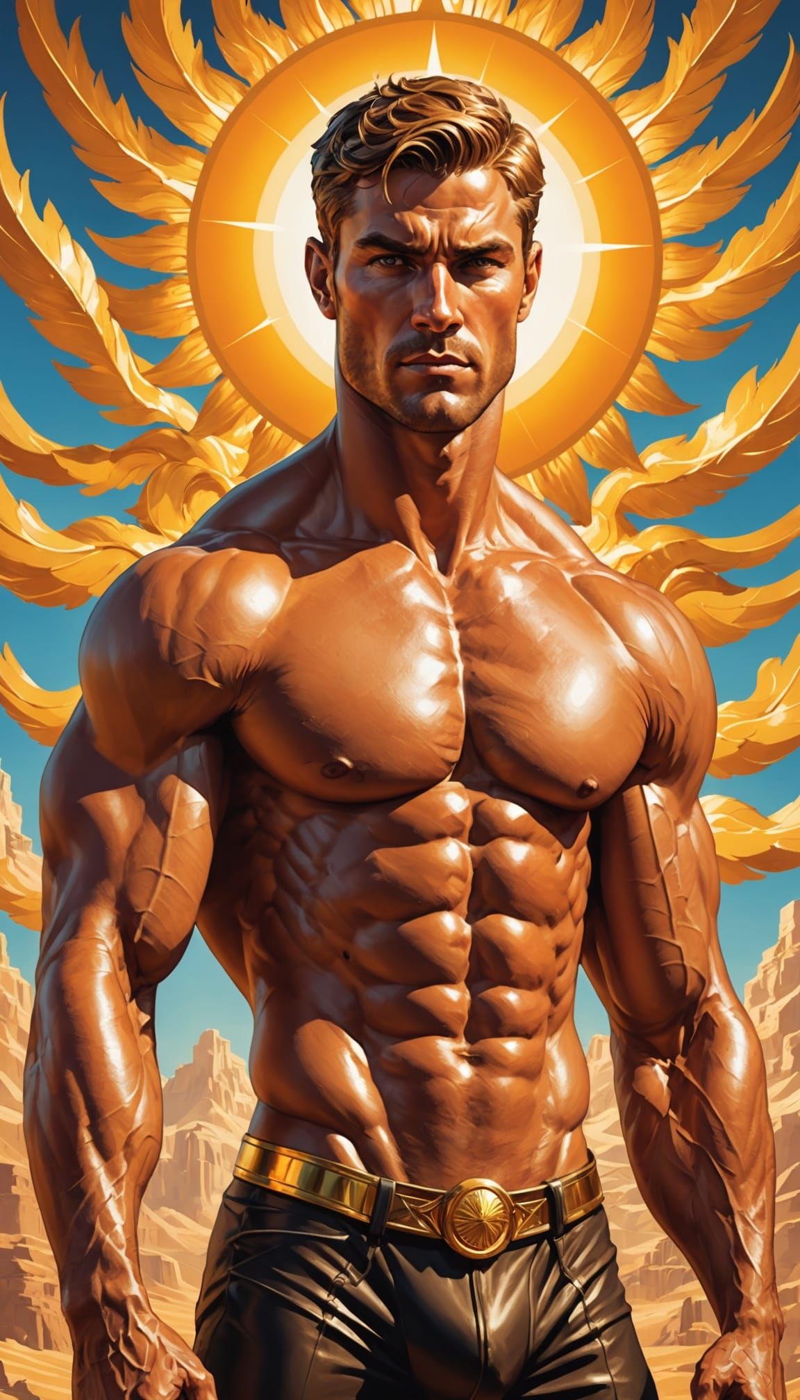 Achnaton, God of the Sun, Photorealistic Portrait