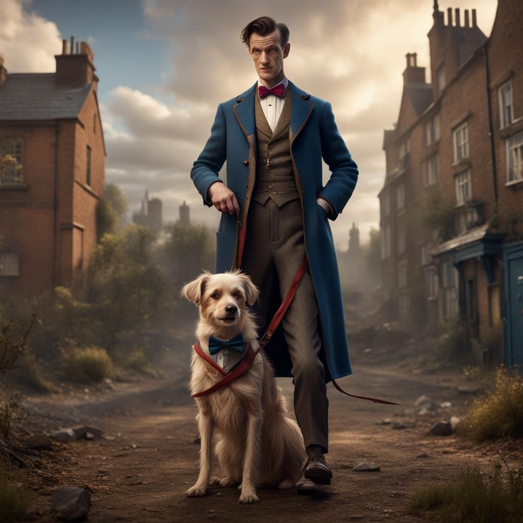 Doctor Who as a Dog in Bow Tie