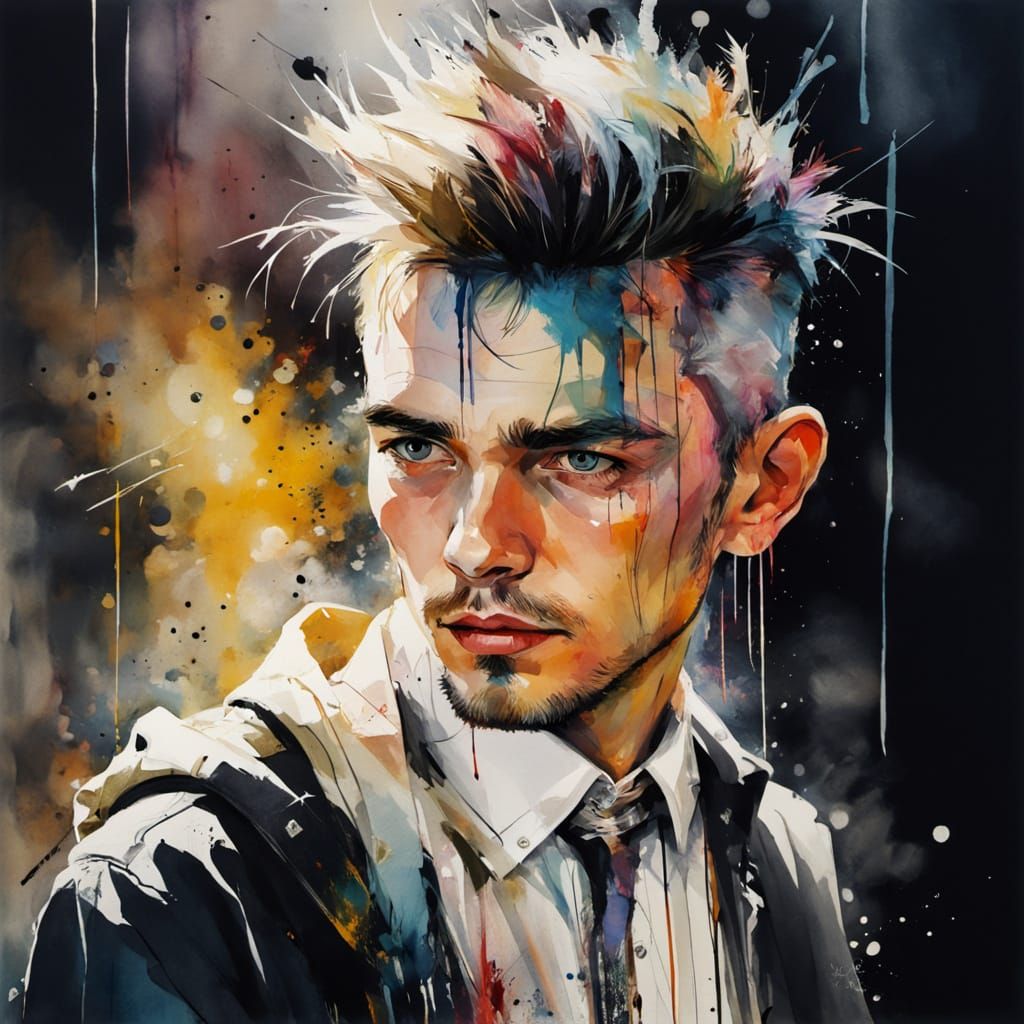 Punk in Vibrant Shopping Mall Scene