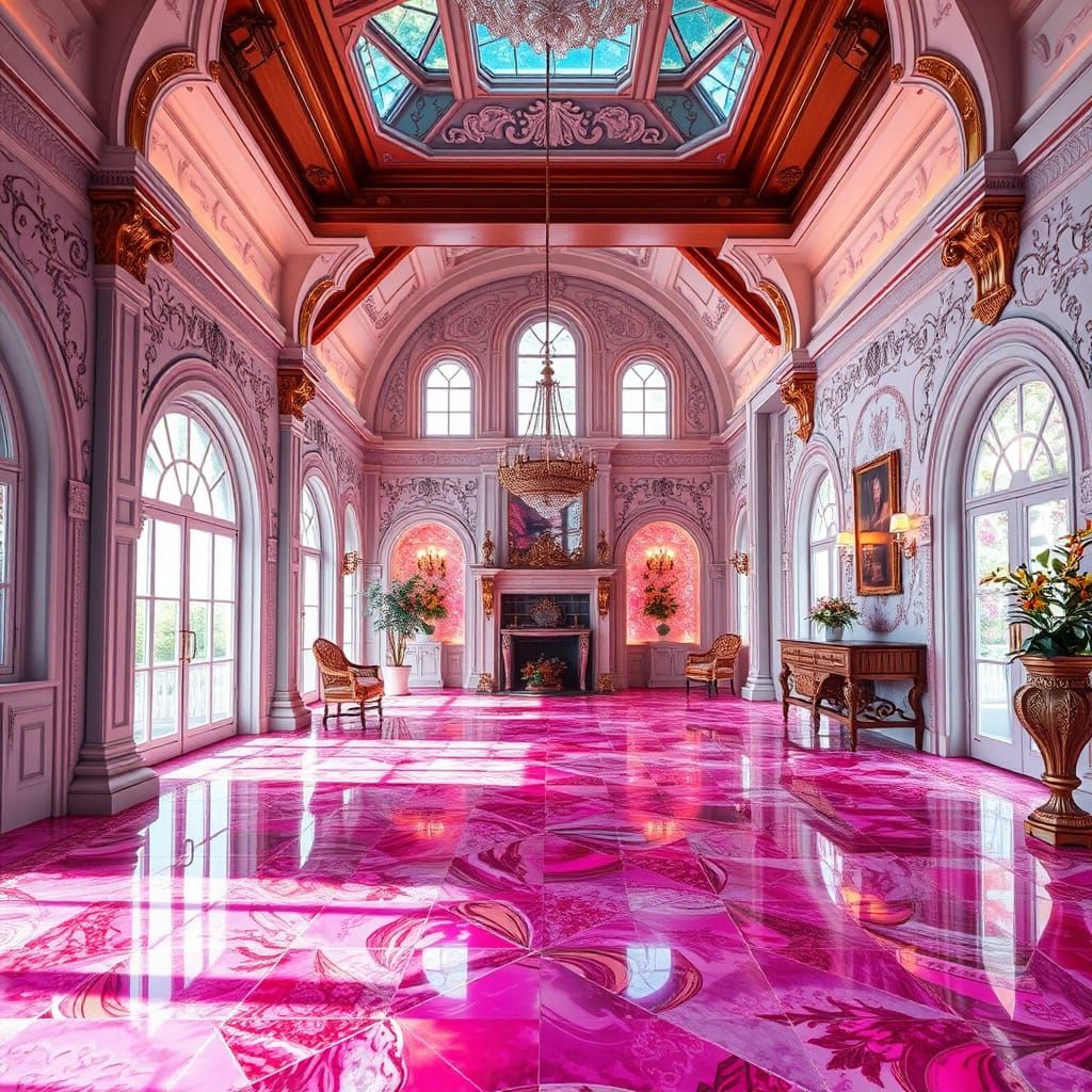 Magical Crystal Tile Floor with Brilliant Lighting