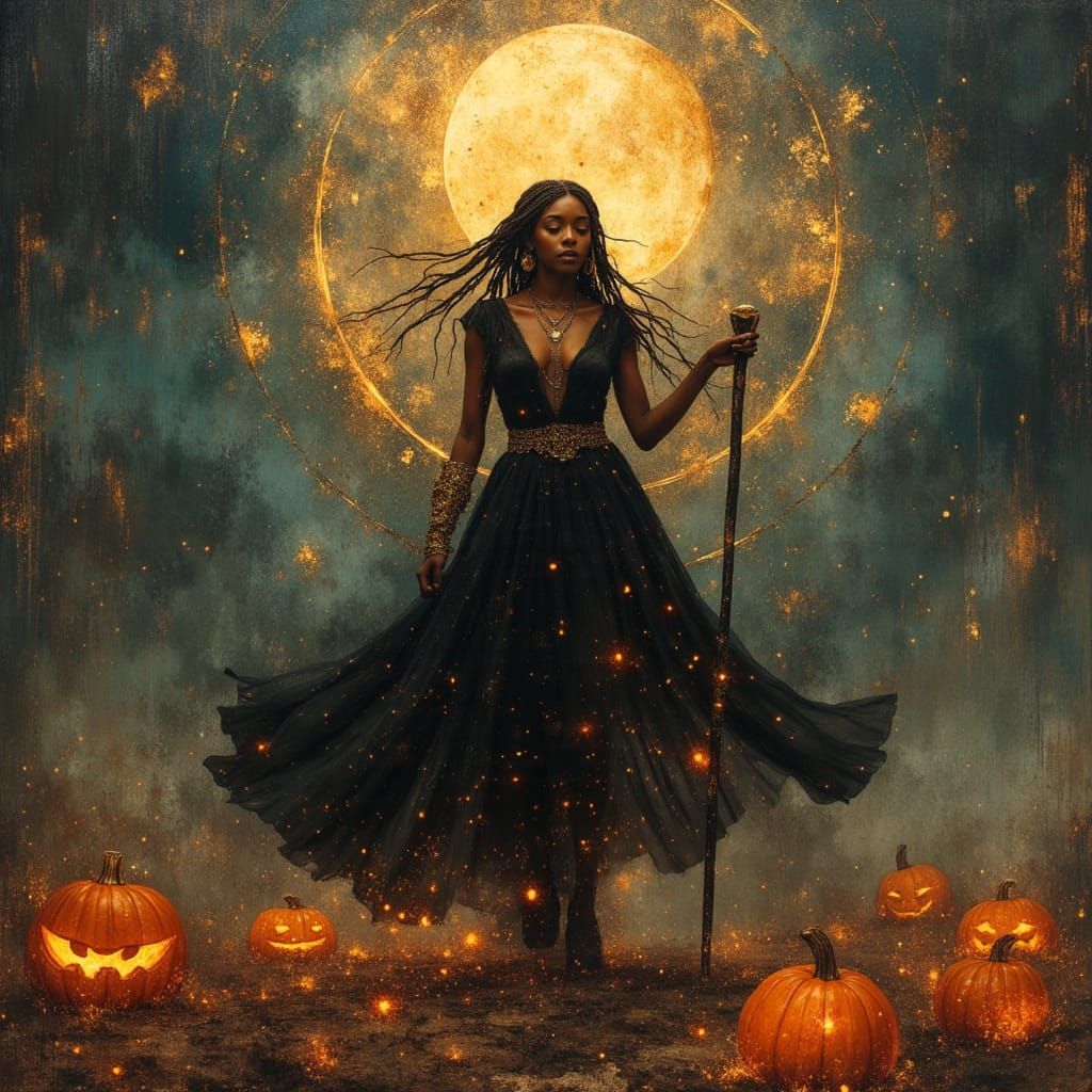 African Witch Singer Kelly Rowland in Mystic Pumpkin Patch
