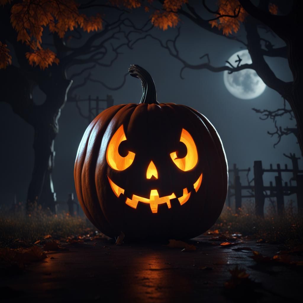 Tim Burton Style Halloween Jack-o'-Lantern