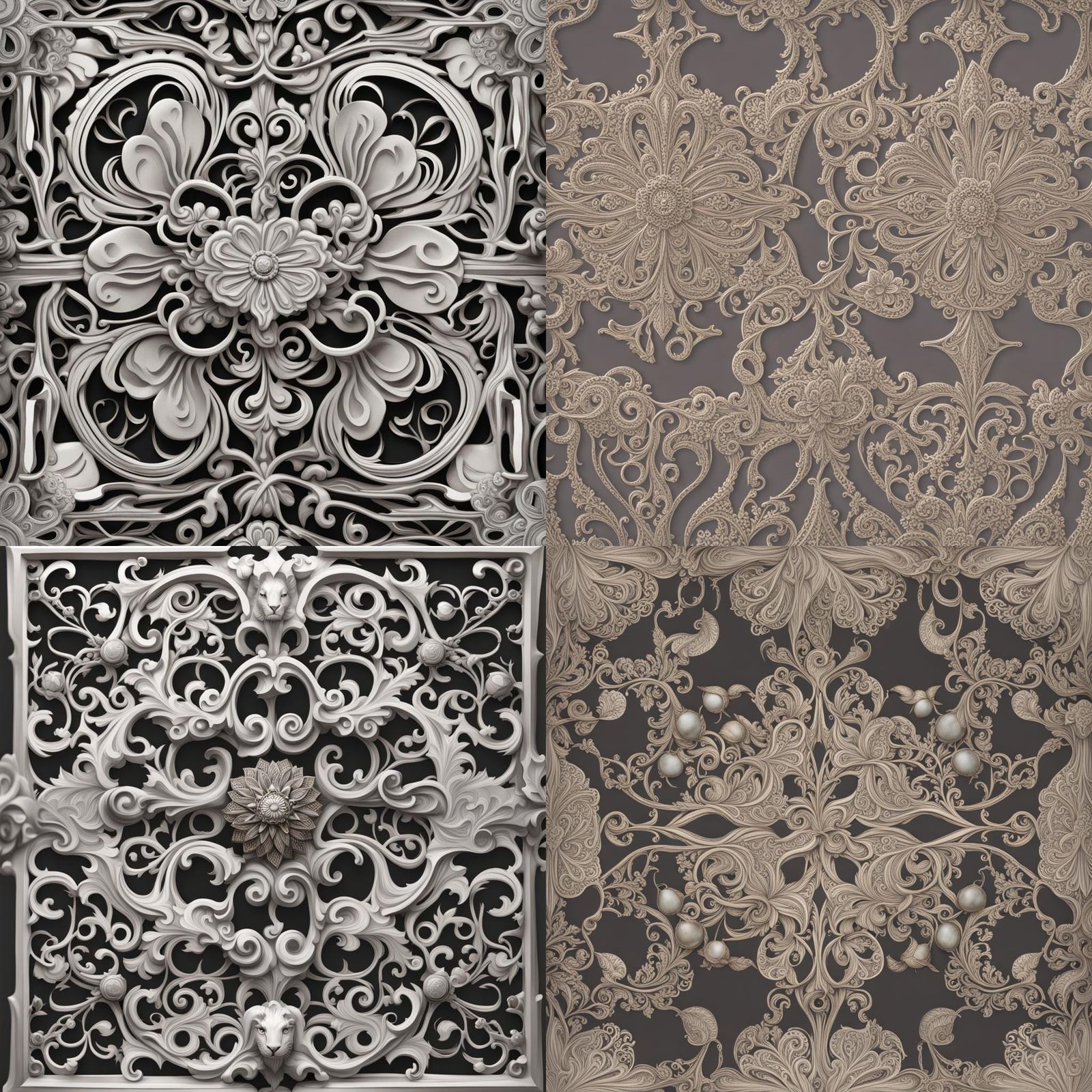 Detailed Filigree Pattern in Metalwork Design