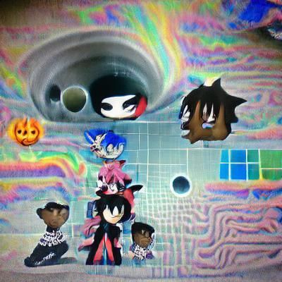 Eerie Glitchcore: Surreal Anime in Shadow