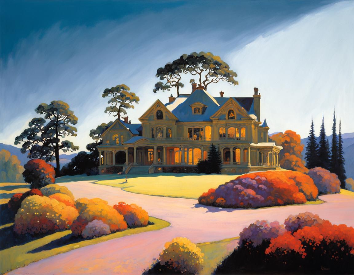 Sci-Fi Landscape in Art Nouveau Style