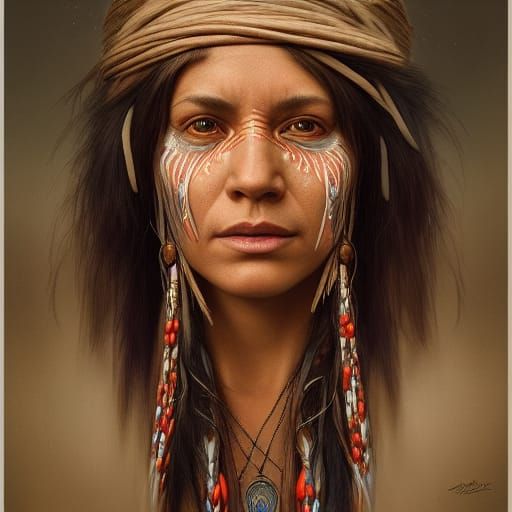 Native American Witch Doctor Portrait in 8k Resolution
