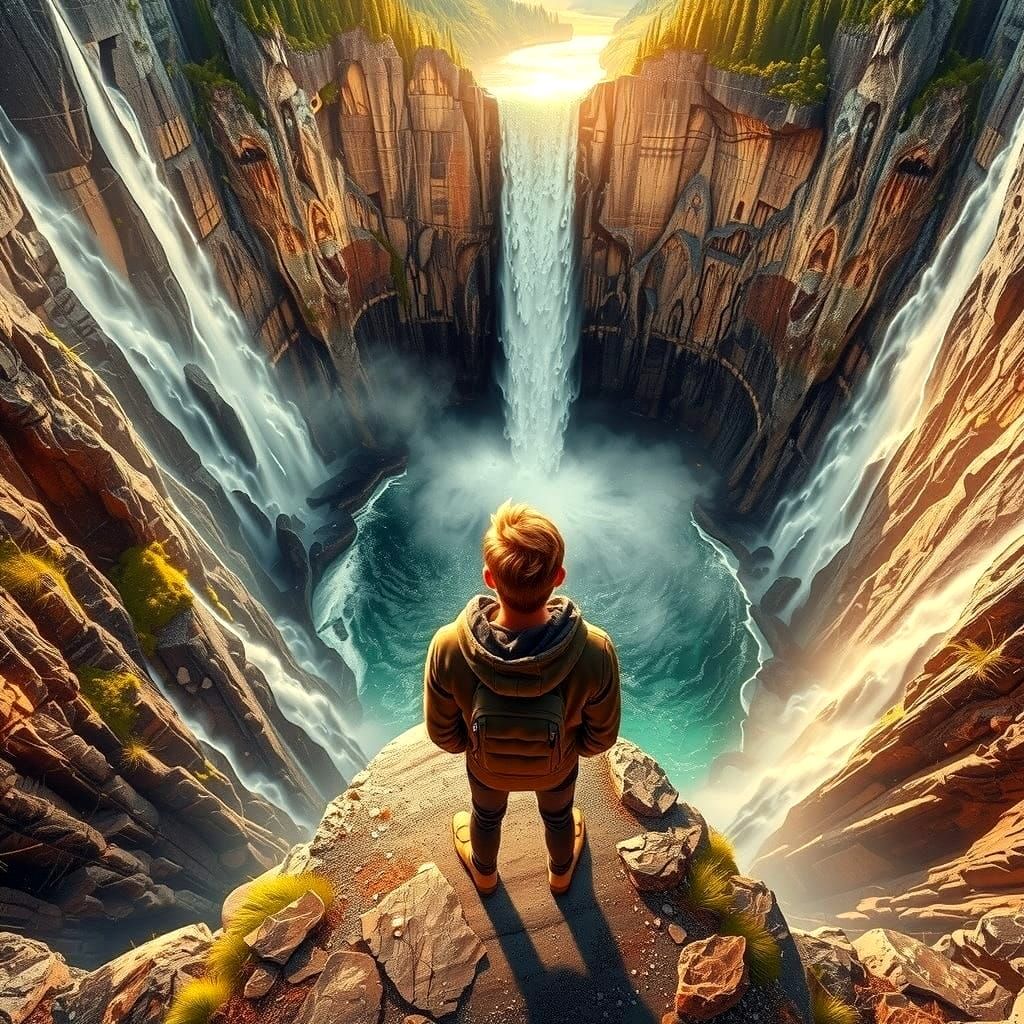 Majestic Waterfall Landscape in Serene Paradise