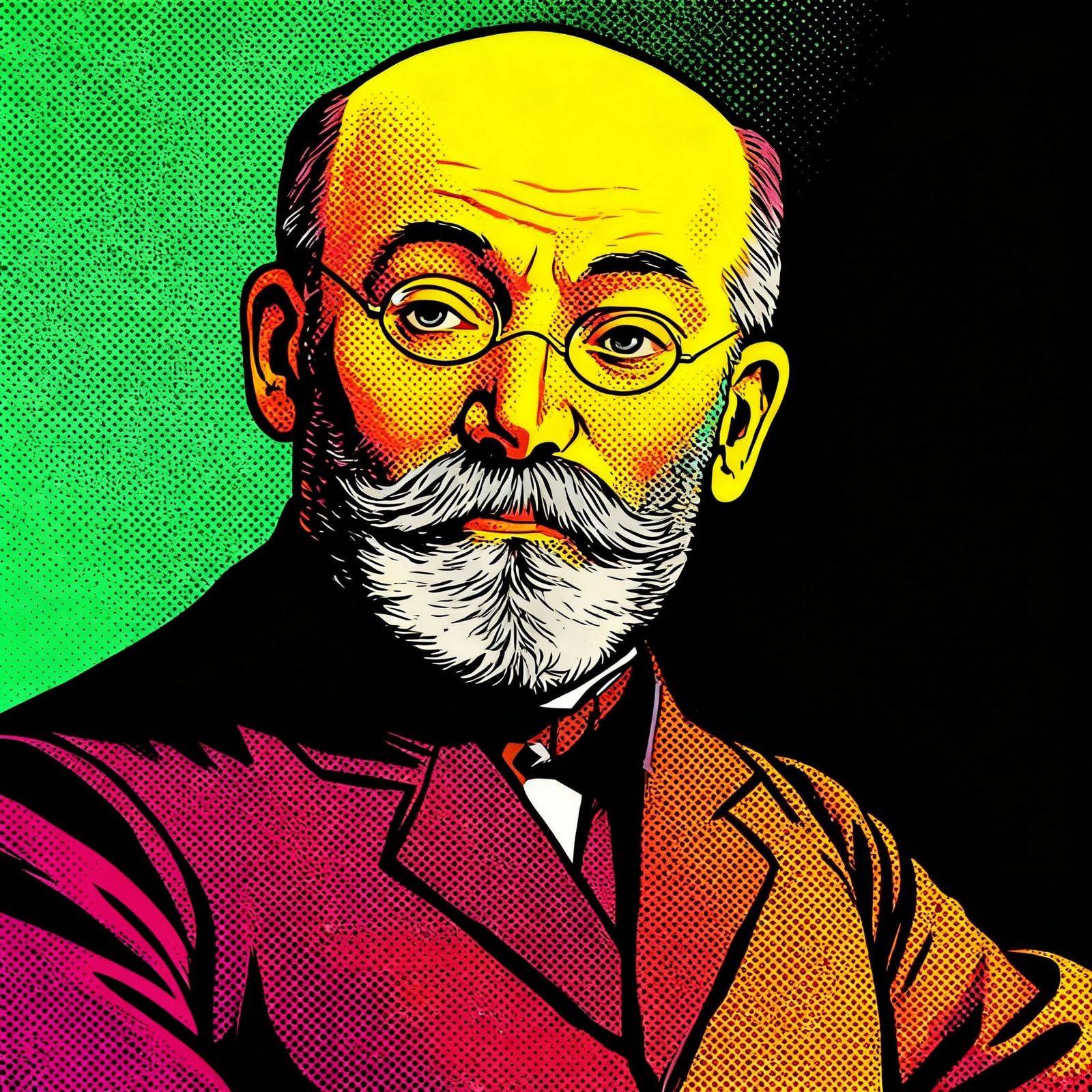 Pop Art Portrait of a Human Head