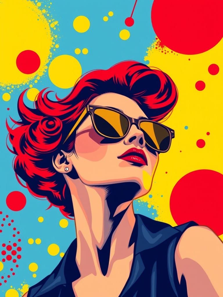 Confident Woman in Retro Futuristic Style