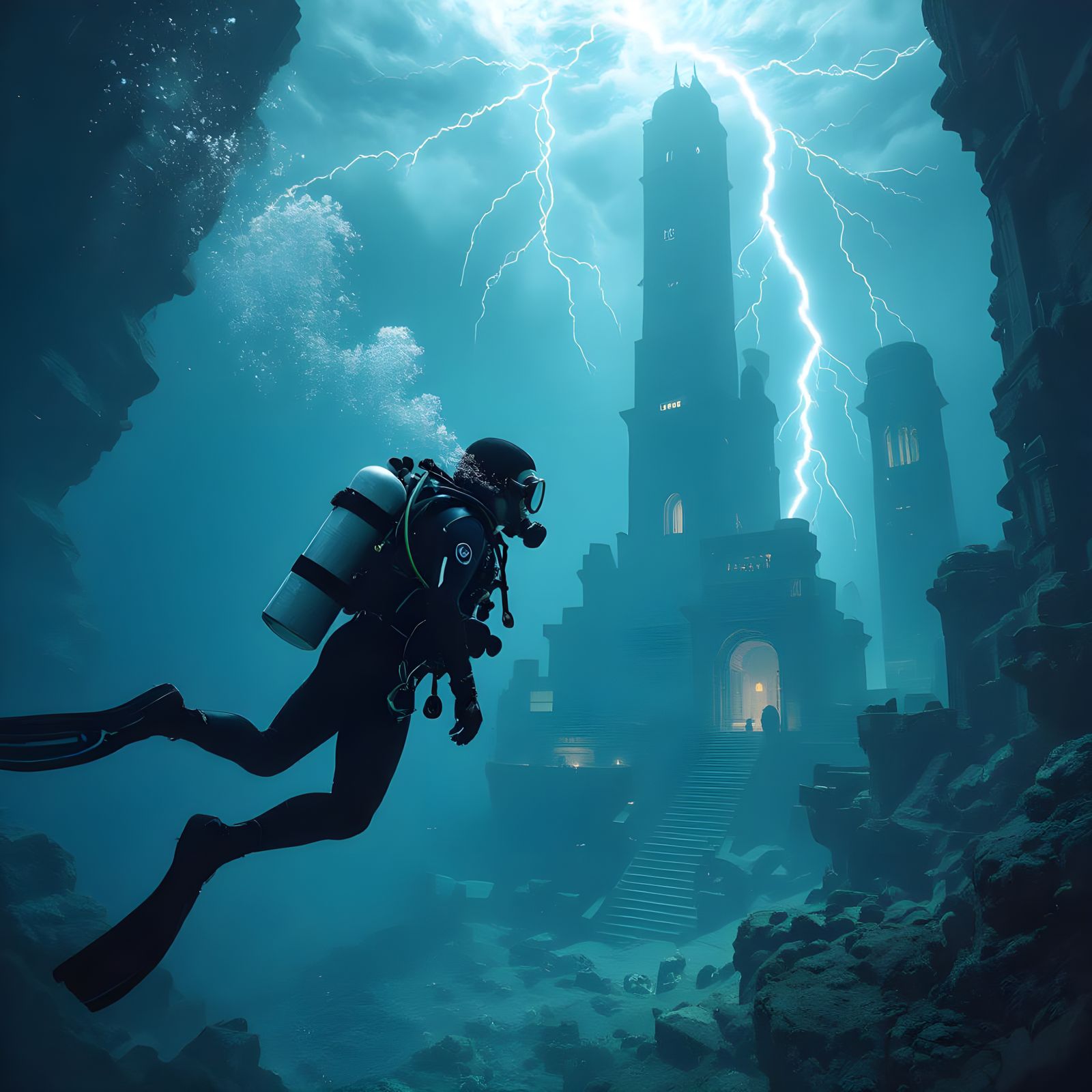 Diver Explores Ancient Alien City Underwater