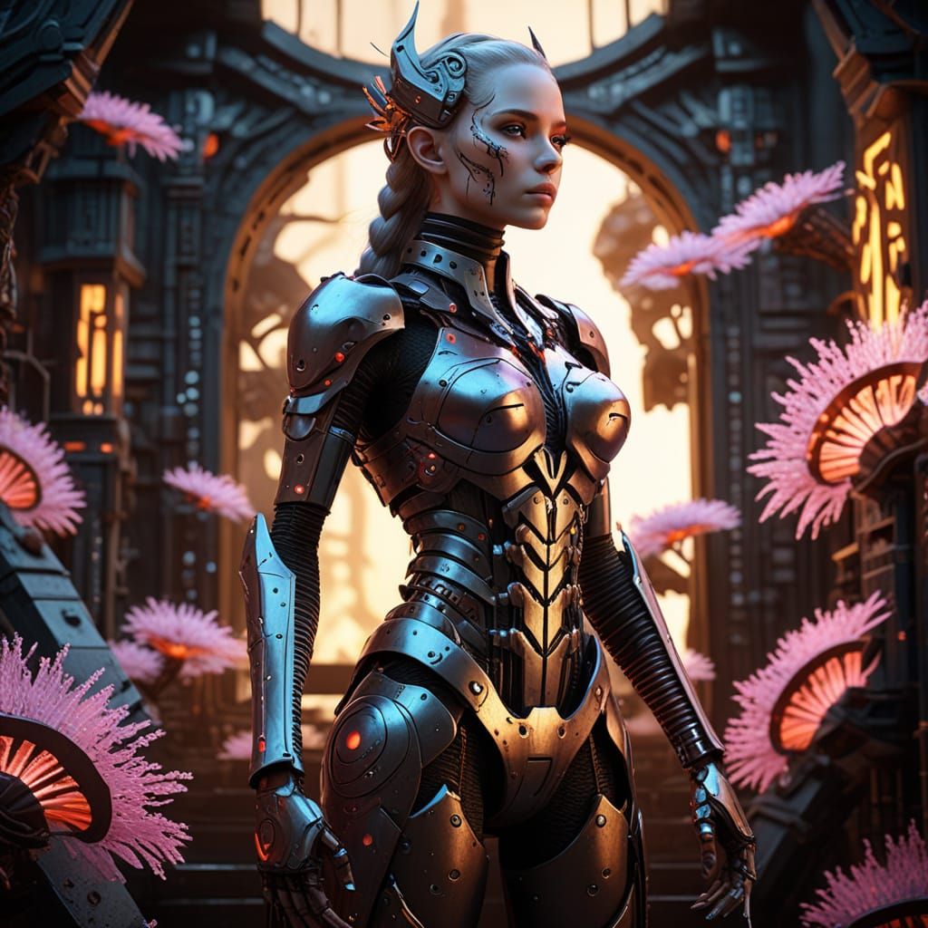 A cyberpunk elf queen