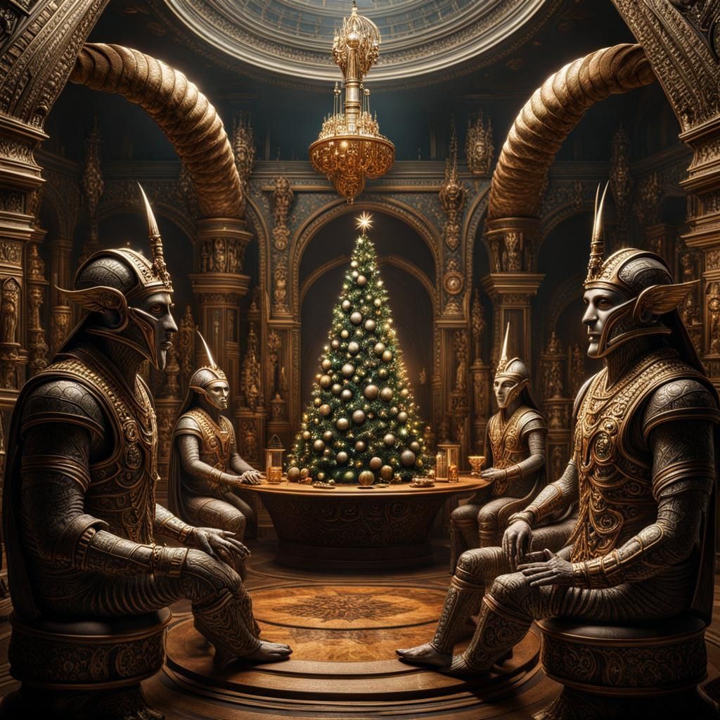 Babylonian Reptilian Nephilim Christmas Celebration