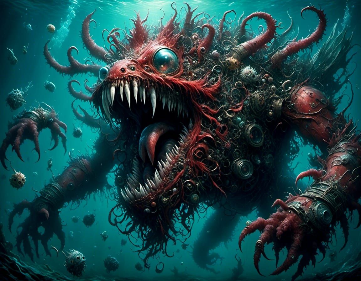 red deep sea monster