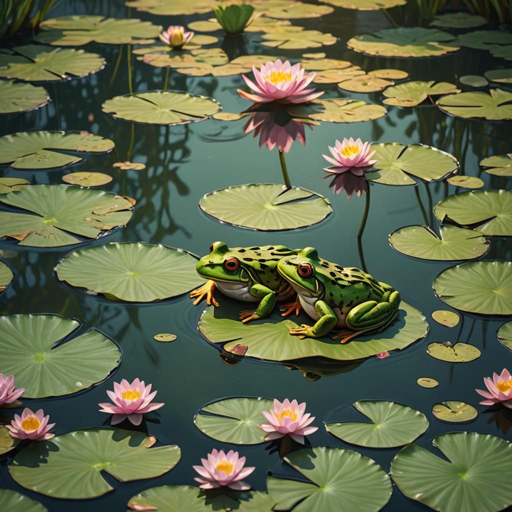 Frogs in Love: 3D Comic Book Art