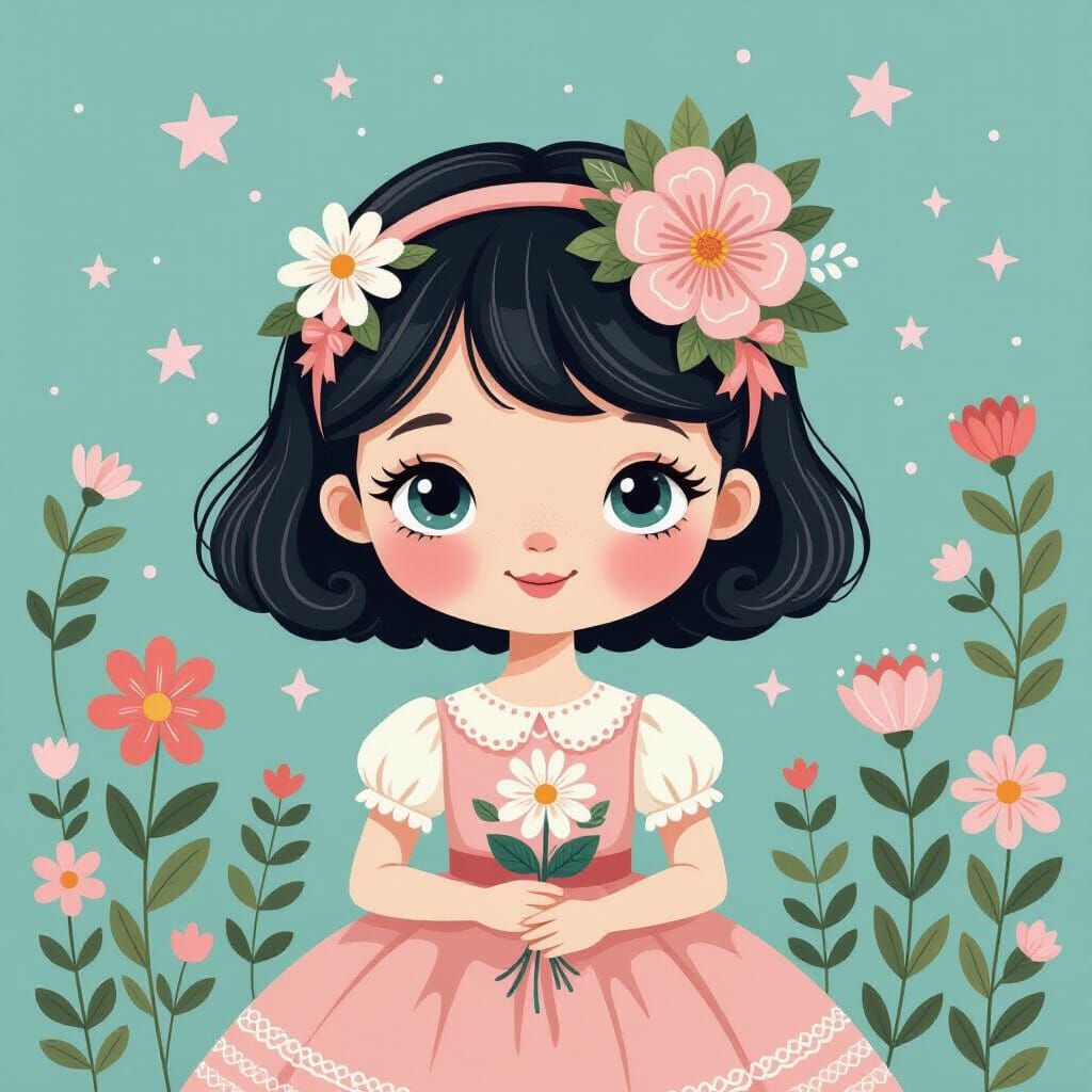 Whimsical Character Portrait in Pastel Colors