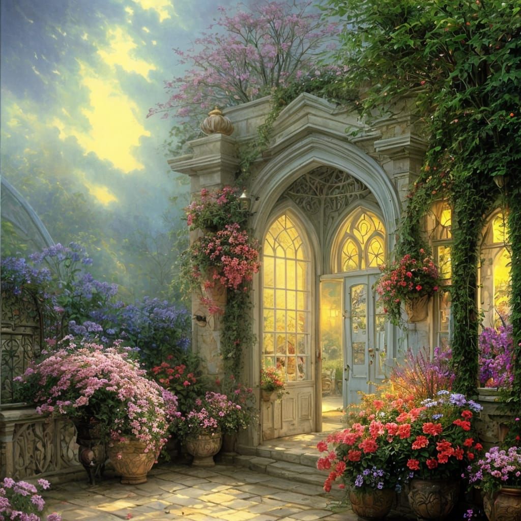 Ethereal Arabian Florist Fantasy in Mist