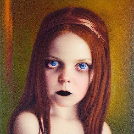 Gothic Girl in Oil Painting Style
