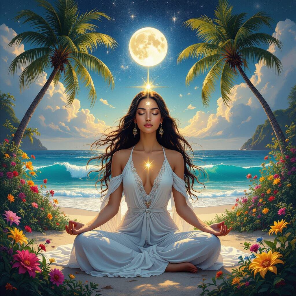 Divine Harmony of Nature, Cosmos, and Meditation