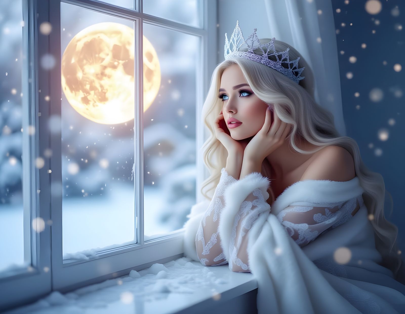 Snow Queen's Love: Winter's Melancholy Beauty