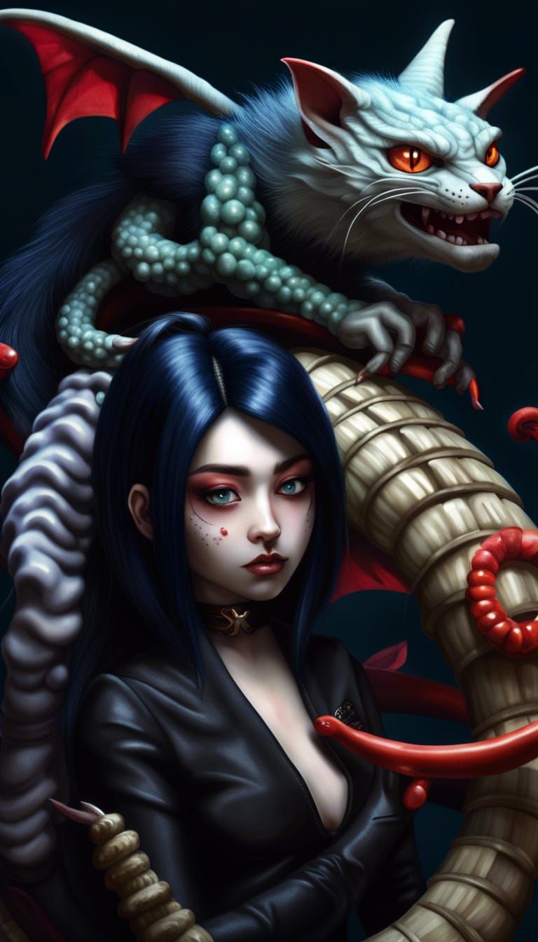 Laura Licorice and her dragon, Lich