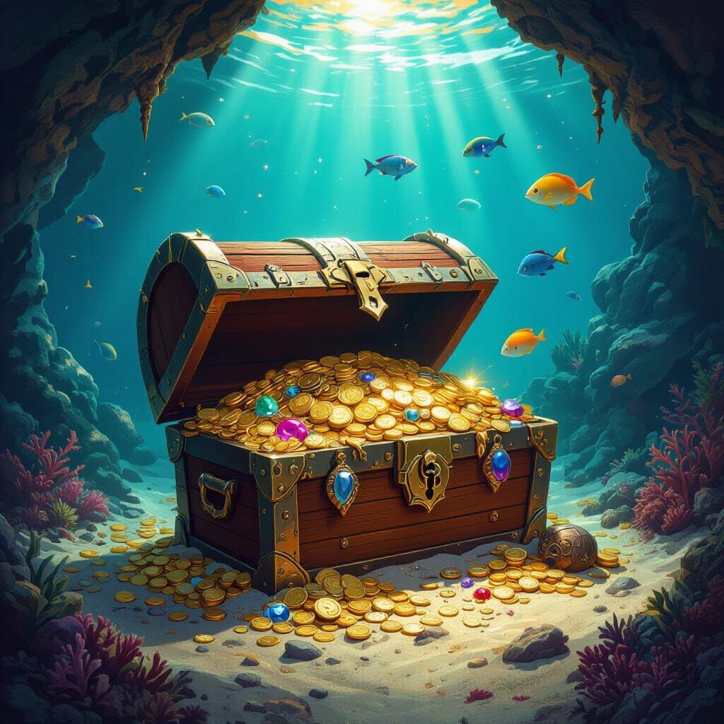 Underwater Treasure Cave: Gold, Jewels and Artifacts