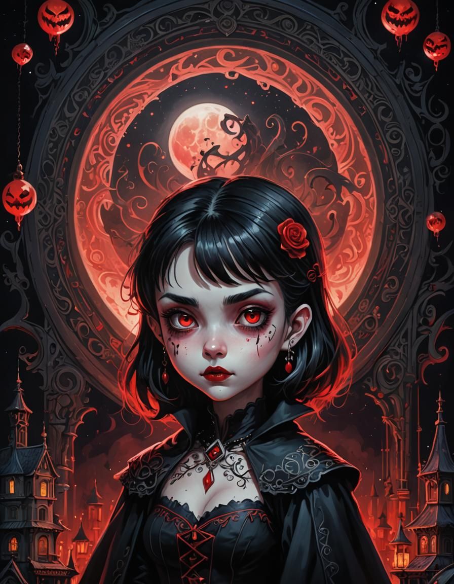 Mavis Dracula in Anime Oil Painting Style