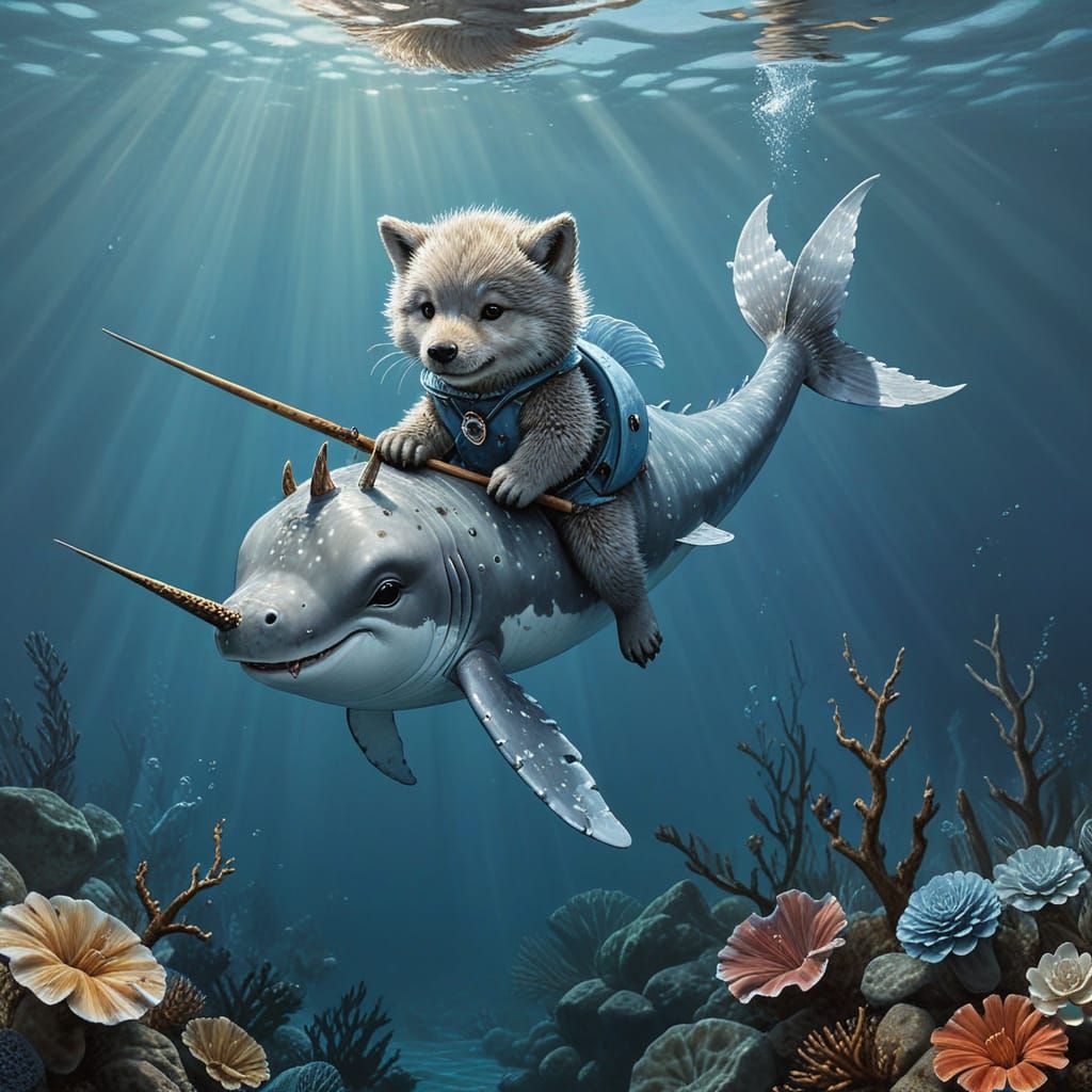 Wolf Cub in Narwhal Costume