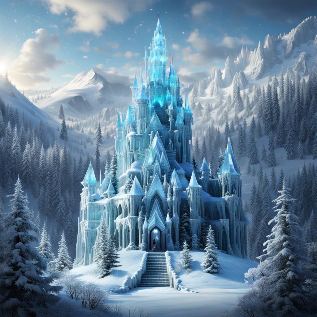 Crystal Castle in Taiga Landscape