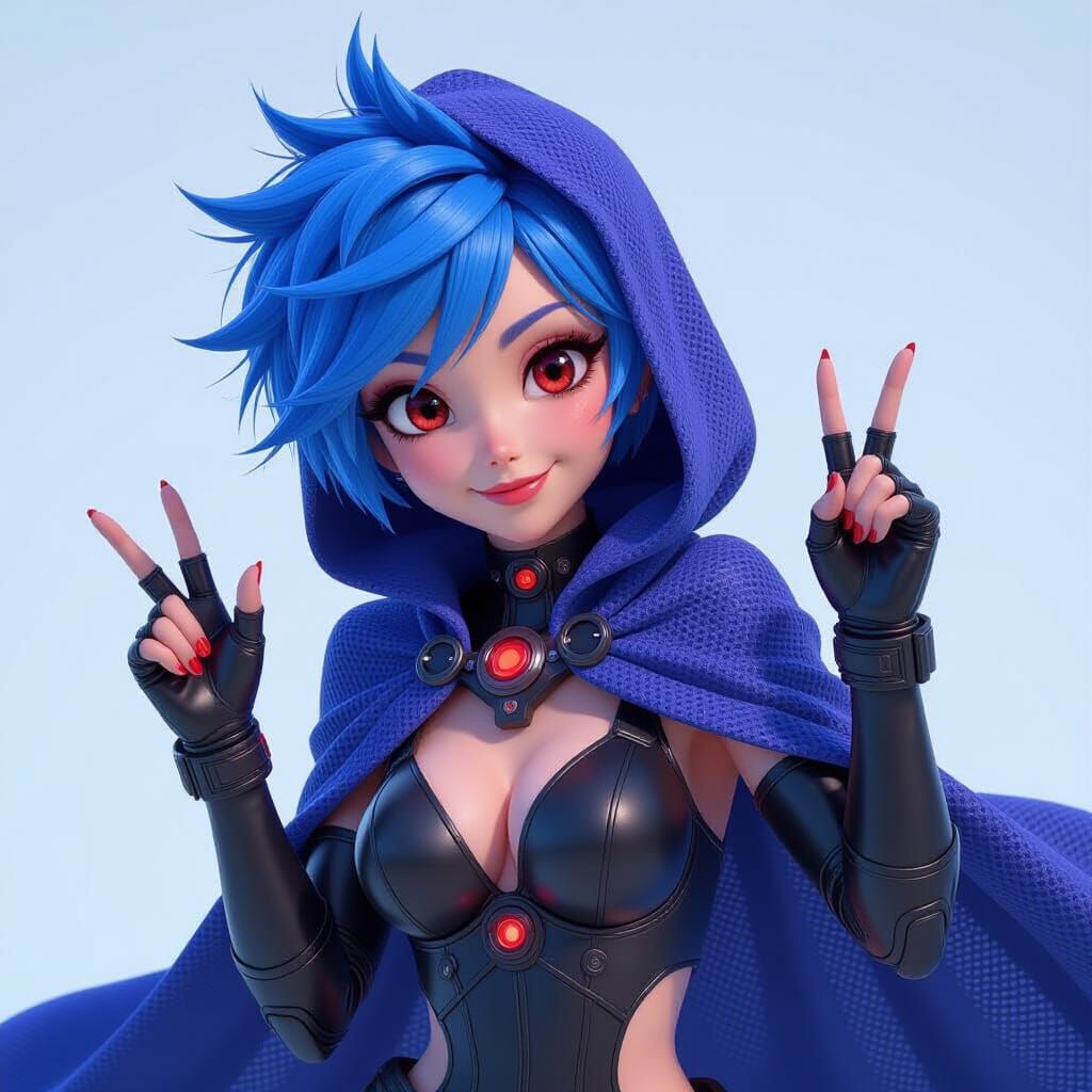 Futuristic Anime Heroine in Cyberpunk Style