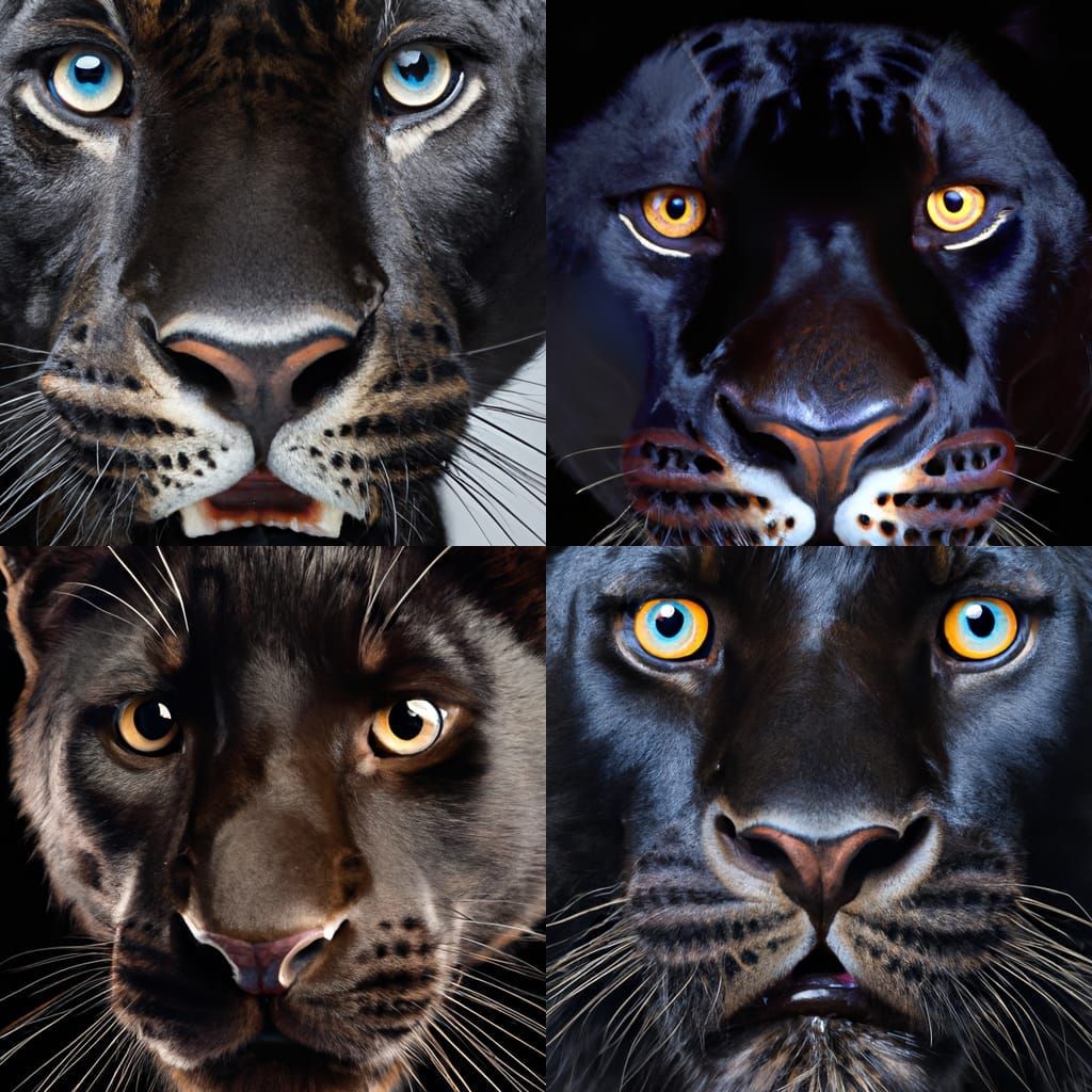 Striking Close-Up Portrait of a Black Tiger