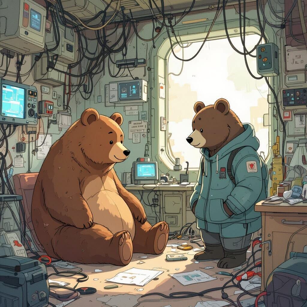 Bear Meets Future Self: Watercolour Painting