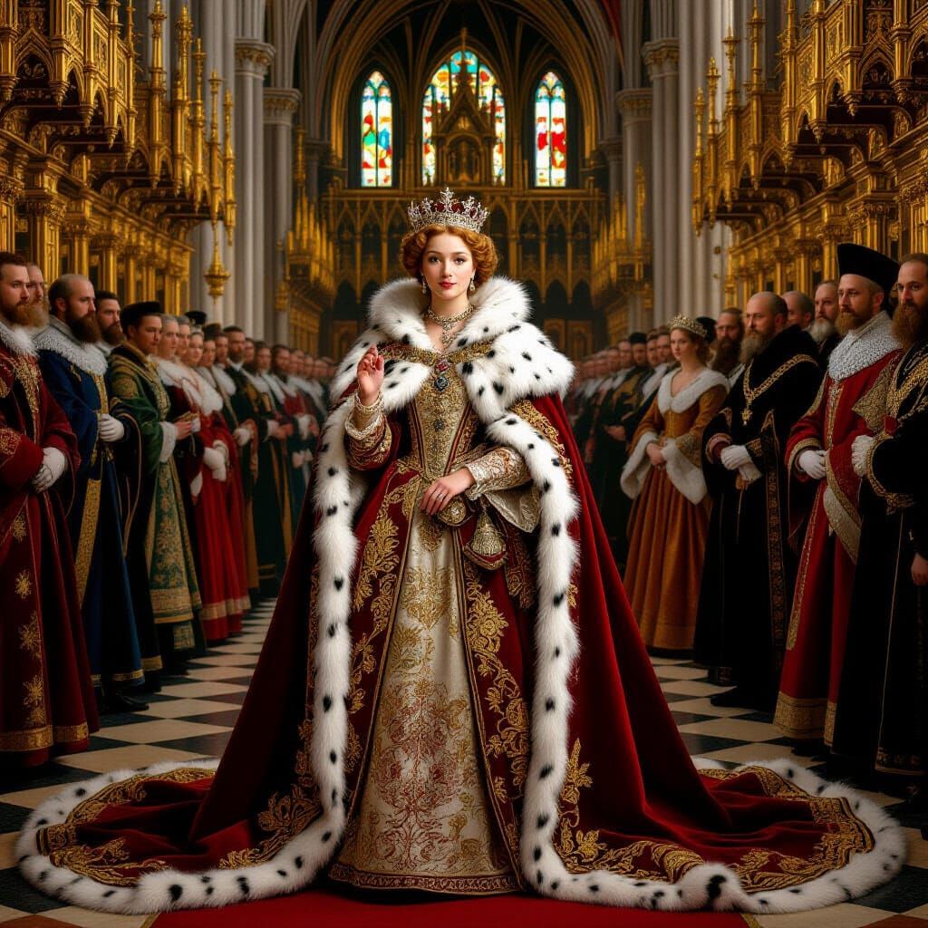 Crowning of a Young Princess in Photorealistic Style