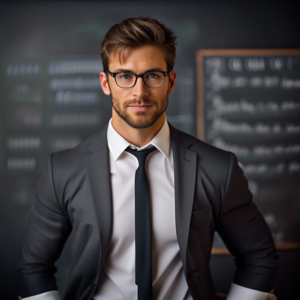 Handsome Teacher in Professional Portrait Photography