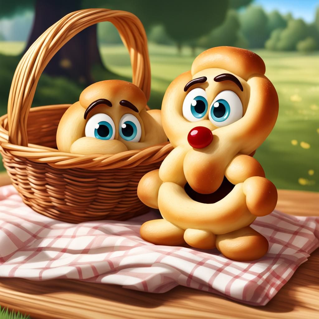 Cute Pretzel Escapes Picnic Basket, Disney Style