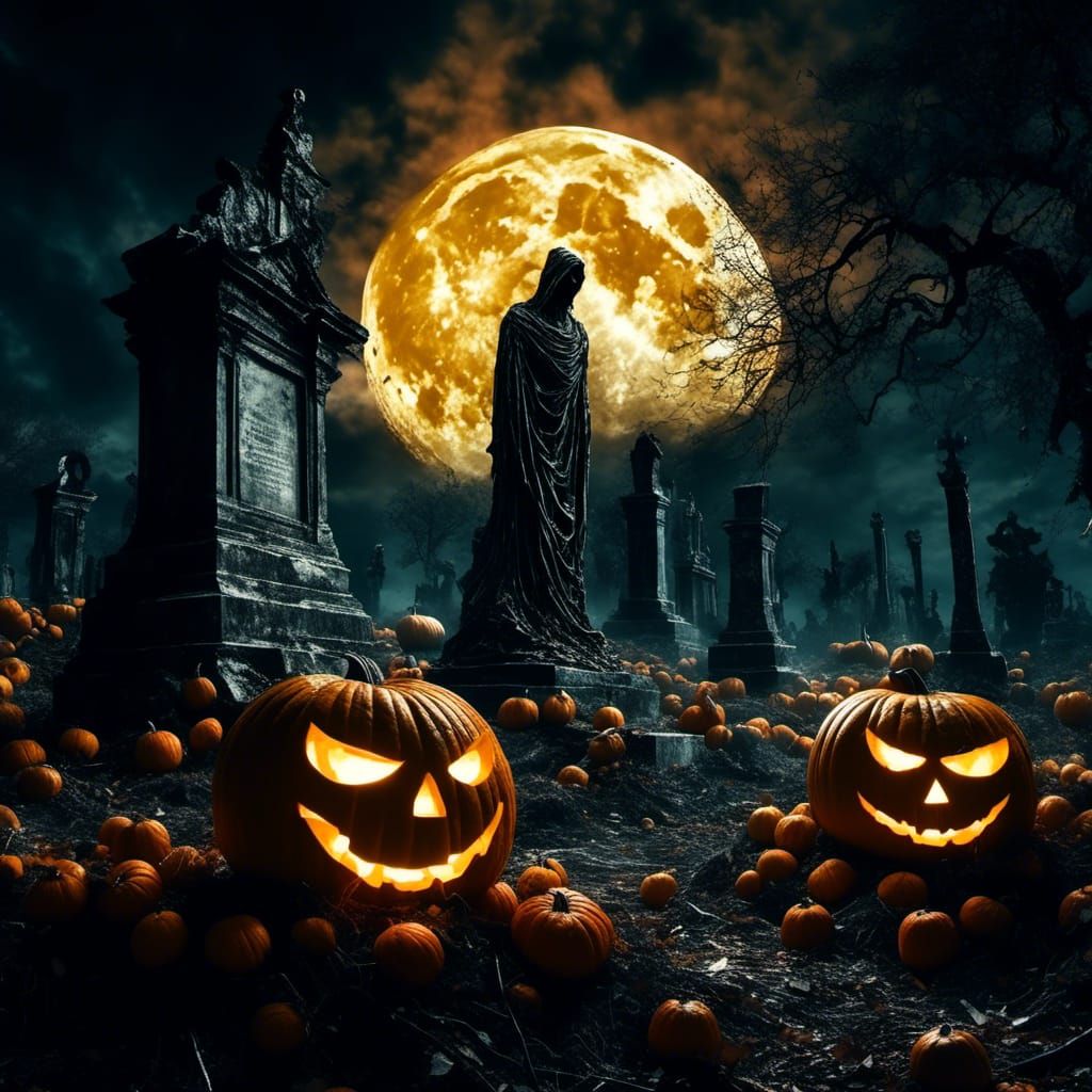 Zombie Emerges on Halloween Night: Pumpkin Carving