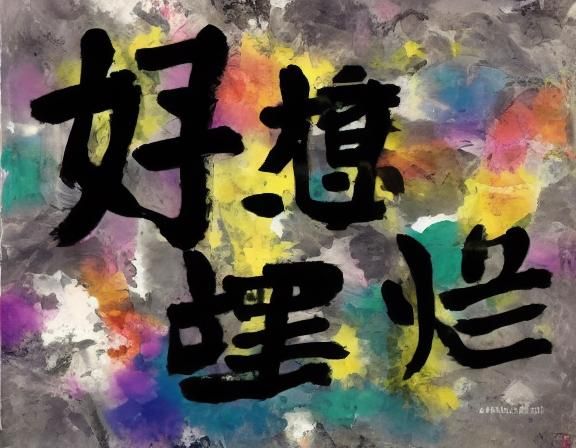 Colorful Abstract Calligraphy Painting