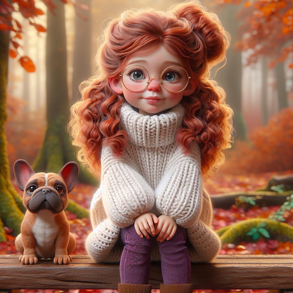 7 year old girl in the forest