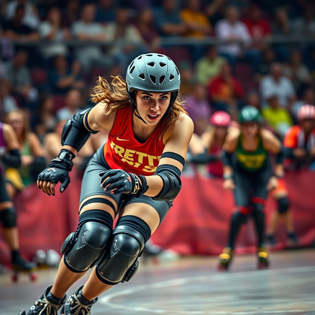 Roller Derby Athlete in Action, Canon 70-200mm f/2.8 Lens