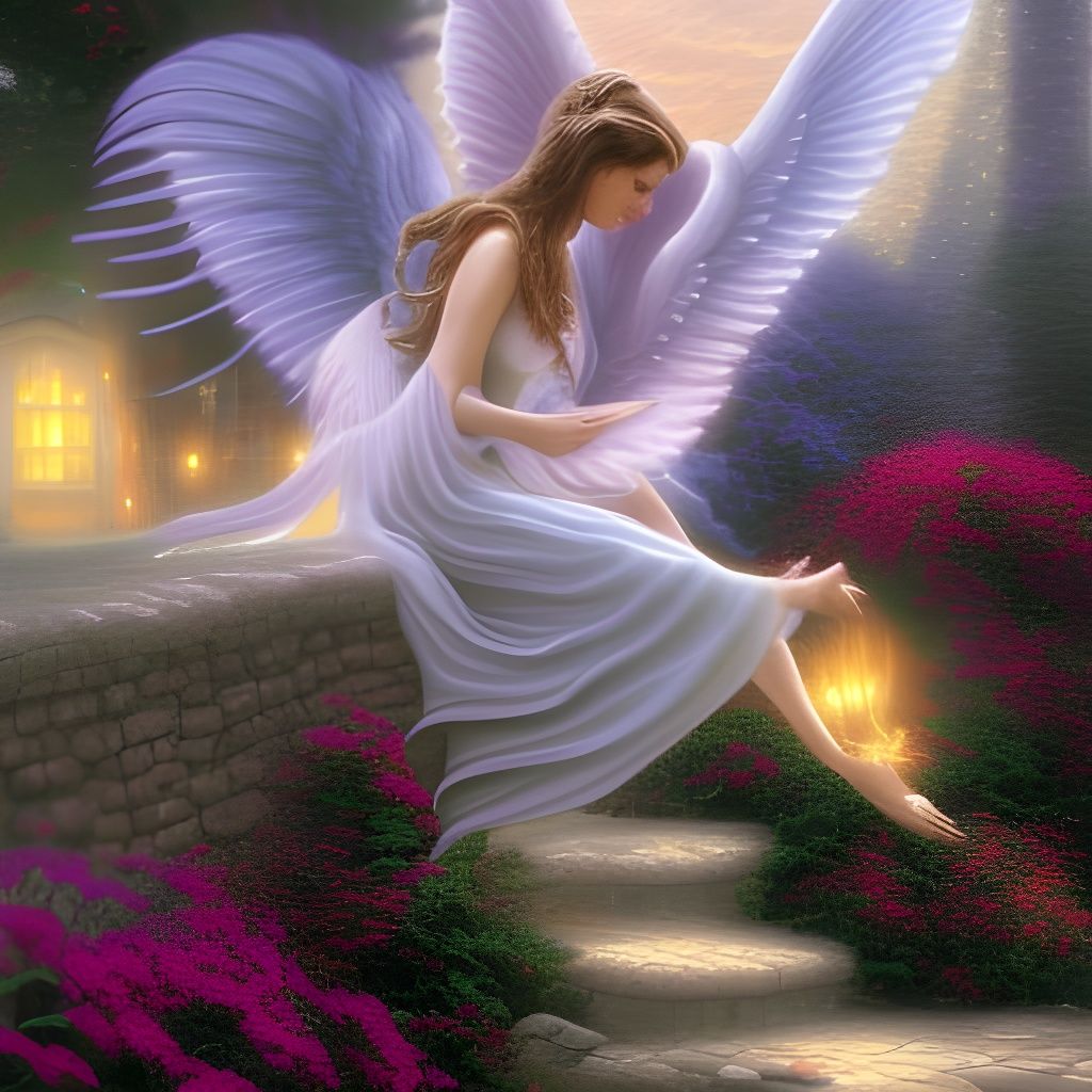 Ethereal Winged Man Portrait in Fantasy Style