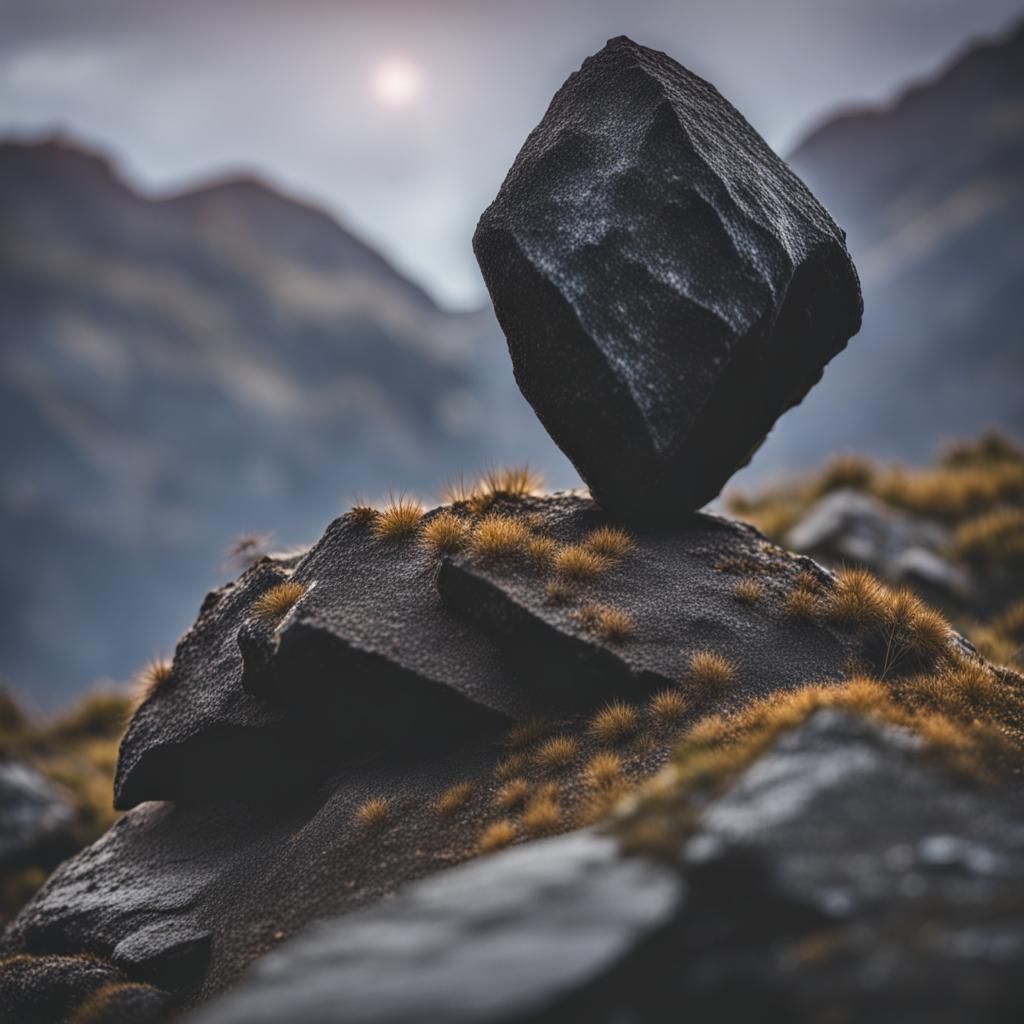 Spiked Obsidian Boulder in Highlands Photography
