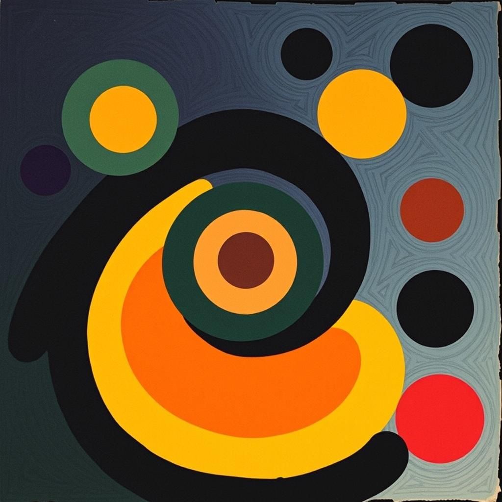 Abstract Multicolored Circular Forms in Kandinsky Style