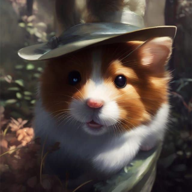 Hamster Detective in Studio Ghibli Style