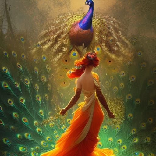 Detailed Peacock Concept Art in Unreal Engine 5